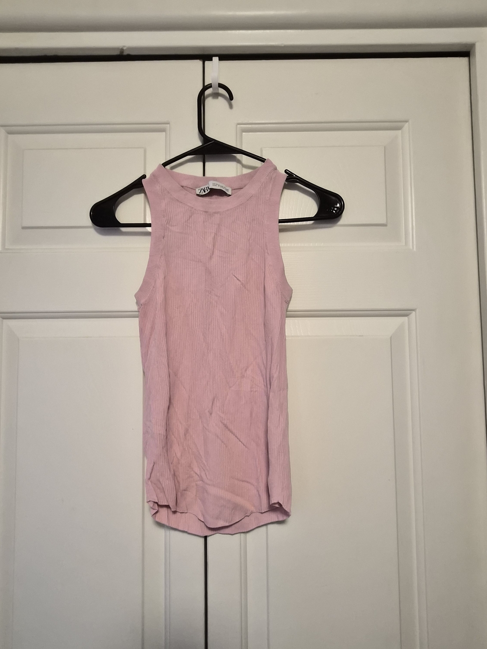 Zara Light Pink Ribbed Tank Top